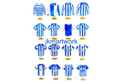 Sheffield Wednesday FC Retro Shirts Wall Art Print